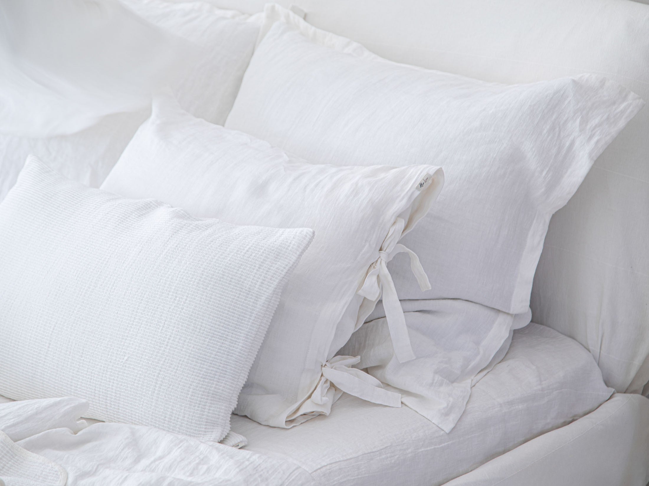 Weissjasmin-Leinenbettwäsche-Set