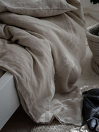 Leinen Bettwaesche Natur, Seitenansicht