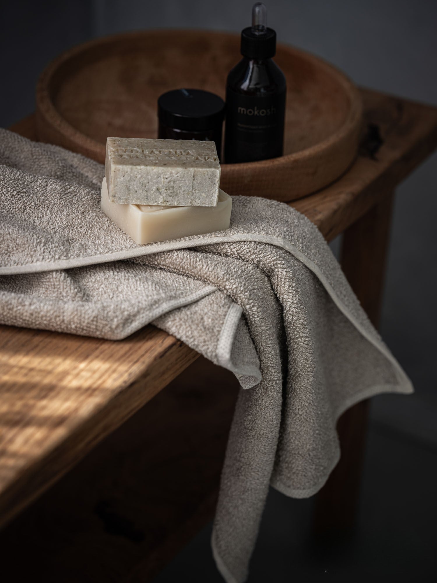 Leinen Frottee Handtuch, Stoffdetail