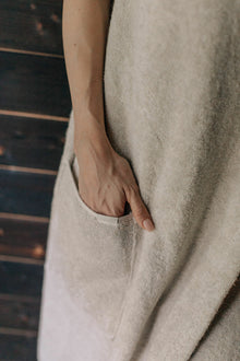 Leinen Saunakilt Frottee, Gummiband Detail